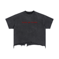 Vintage Wash Boxy Distressed Hem T-Shirt