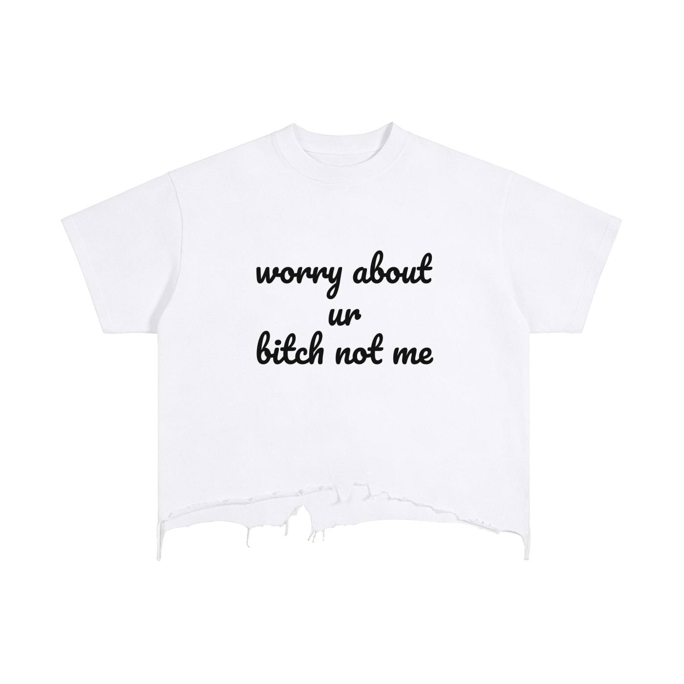 Vintage Wash Boxy Distressed Hem T-Shirt
